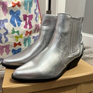 Silver Ankle Boots